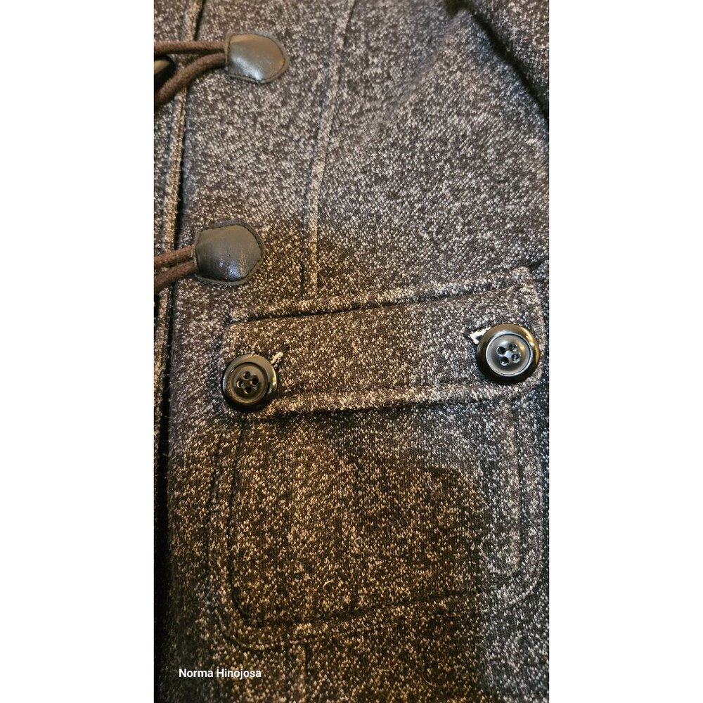 Sebby Womens Toggle Closure Hooded Poly-Blend Coat S Gray Black Made In China - Picture 7 of 9